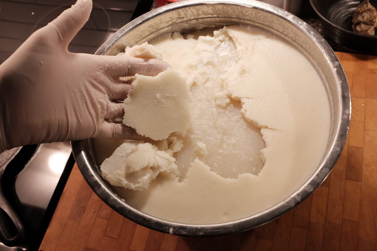 removing fat layer from finished bone broth