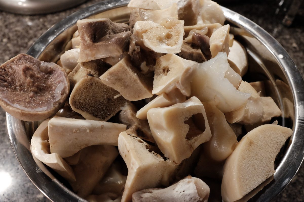 bones strained out of broth