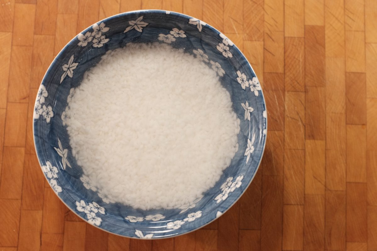 soaking rice