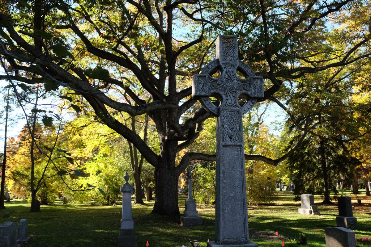 Large monument in Mount Pleasant Cemetery
