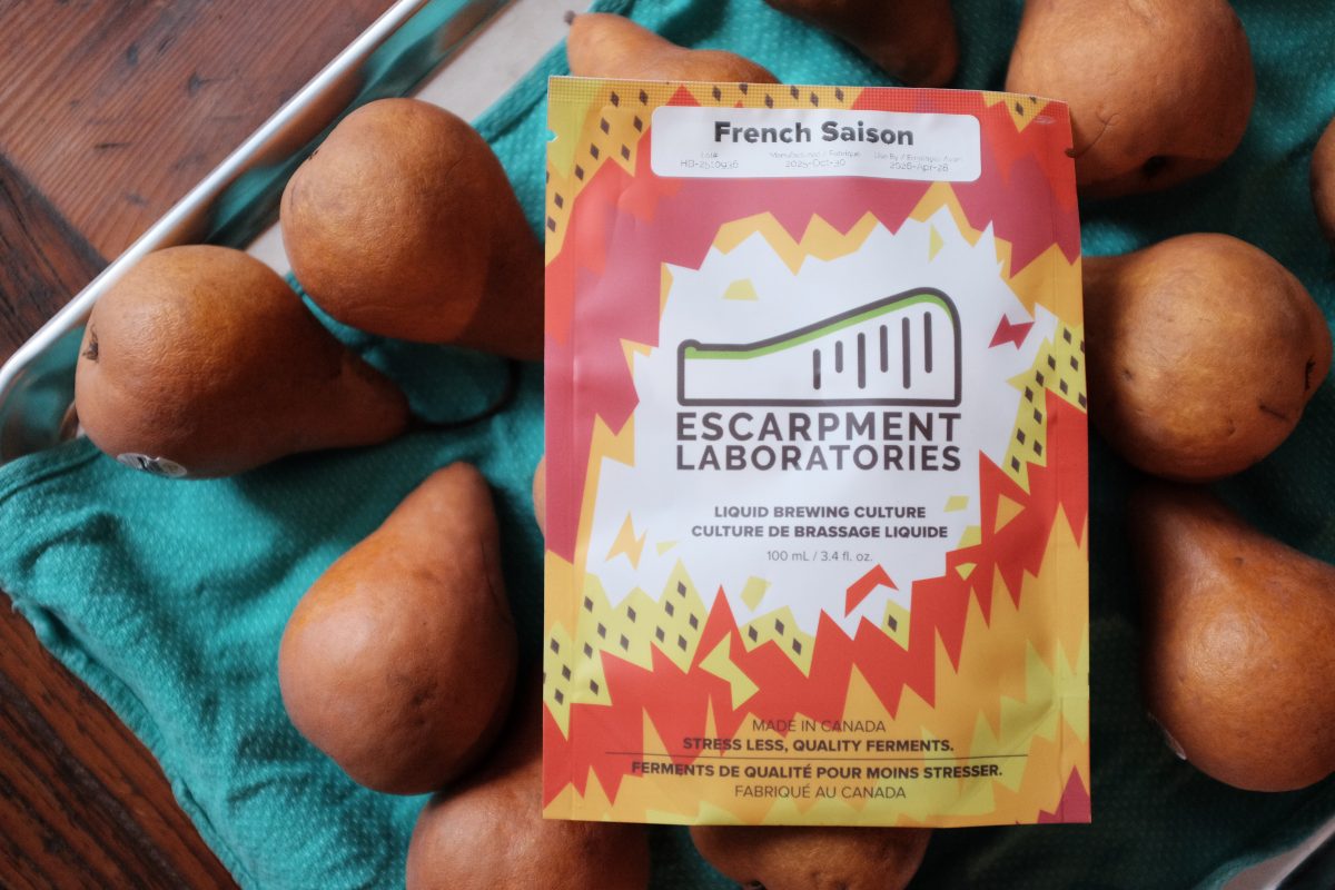 a packet of liquid saison yeast