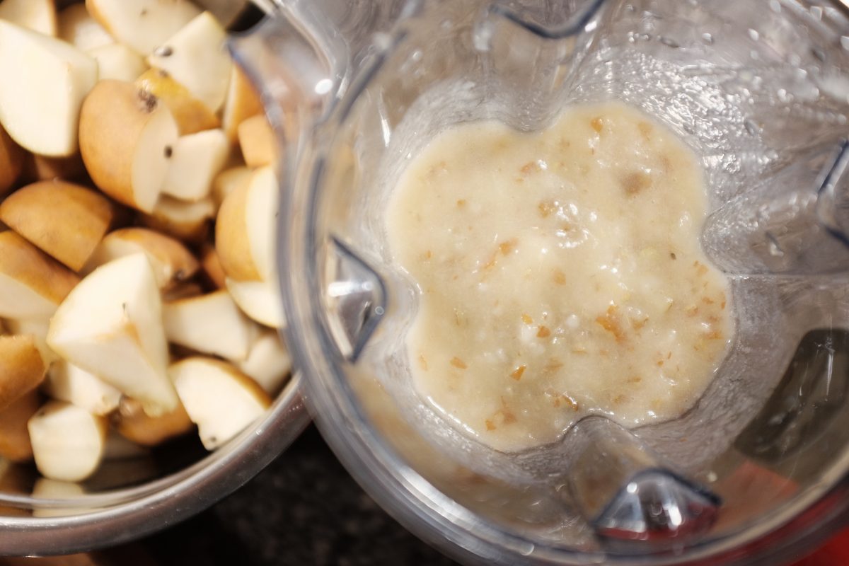 chunky puree inside blender