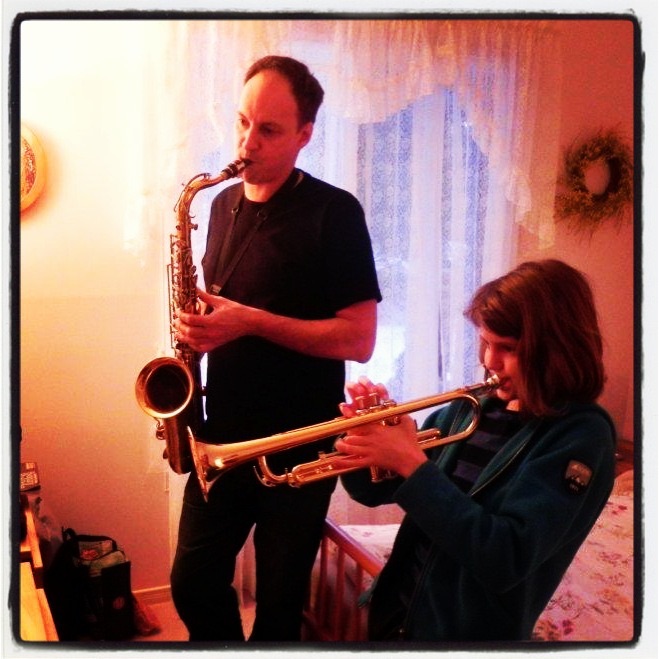 family playing jazz